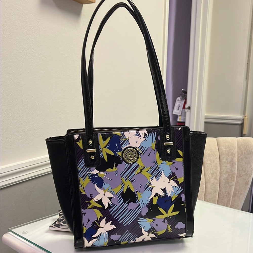 Floral Black Tote Bag